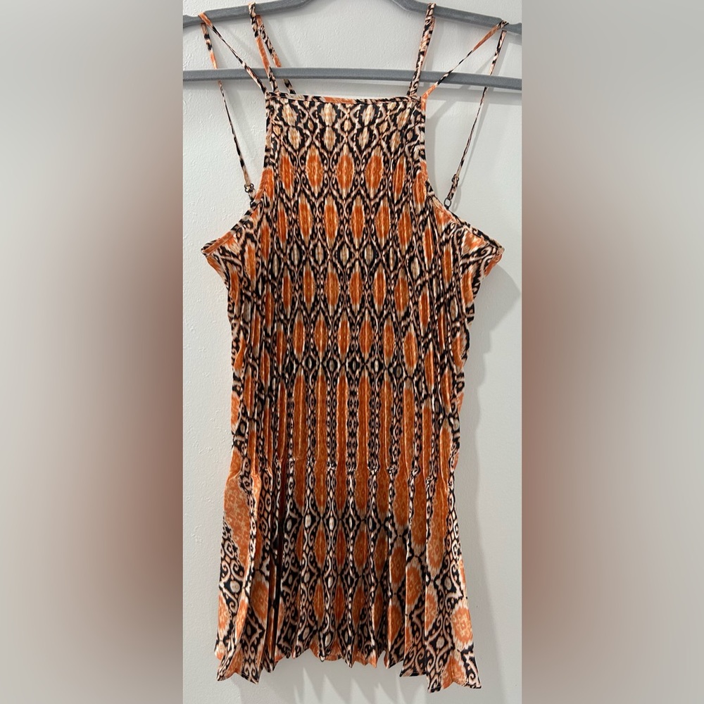 BCBGeneration Navy Sea Multi Spaghetti Strap Tank Top Size M